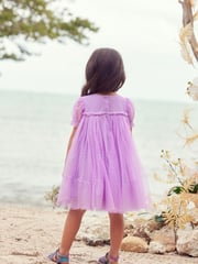 Lilac Purple Mesh Party Dress (3mths-7yrs) - Image 2 of 7