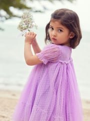 Lilac Purple Mesh Party Dress (3mths-7yrs) - Image 3 of 7
