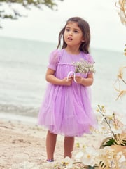 Lilac Purple Mesh Party Dress (3mths-7yrs) - Image 4 of 7