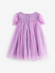 Lilac Purple Mesh Party Dress (3mths-7yrs) - Image 6 of 7