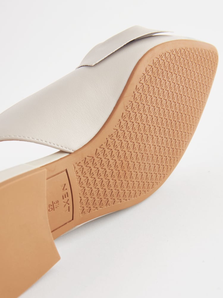 Bone Neutral Forever Comfort® Leather Point Toe Bow Slingback Shoes - Image 7 of 7