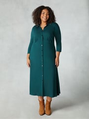 Live Unlimited Green Jersey Empire Seam Shirt Dress - Image 1 of 4
