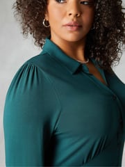 Live Unlimited Green Jersey Empire Seam Shirt Dress - Image 3 of 4
