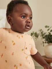 Fluro Green/ Orange Floral 2 Pack Baby T-Shirts and Shorts Set - Image 5 of 16