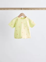 Fluro Green/ Orange Floral 2 Pack Baby T-Shirts and Shorts Set - Image 9 of 16
