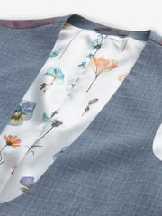 Light Blue Check Suit Waistcoat - Image 2 of 5