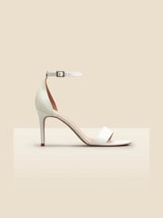 Sosandar White Croc Low Heel Barely There Sandals - Image 2 of 4