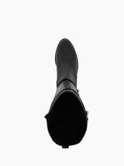 Dune London Black Standard Fit Tepi Branded Trim Knee High Boots - Image 6 of 6