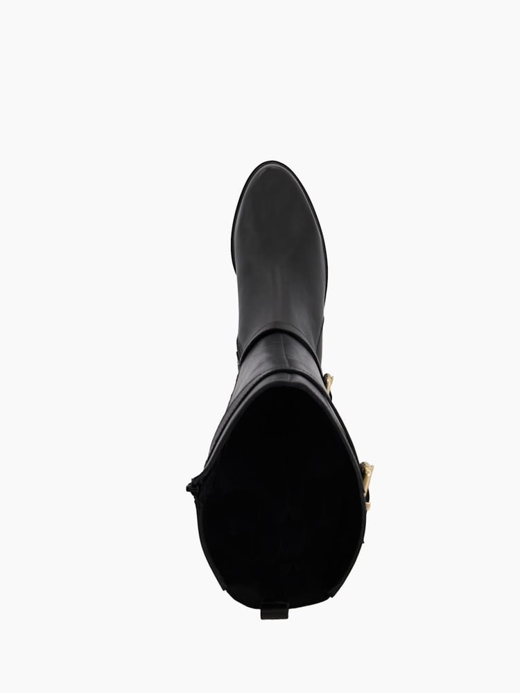 Dune London Black Standard Fit Tepi Branded Trim Knee High Boots - Image 6 of 6