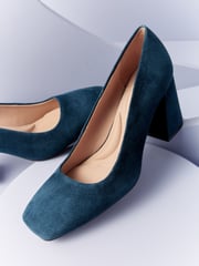 Navy Forever Comfort® With Motionflex Square Toe Block Heel Shoes - Image 5 of 6