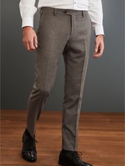 Taupe Brown Slim Signature Empire Mills 100% Wool Flannel Suit: Trousers - Image 1 of 1