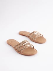 Nude Forever Comfort® Raffia Jewelled Mules - Image 1 of 5
