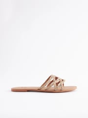 Nude Forever Comfort® Raffia Jewelled Mules - Image 2 of 5