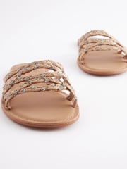 Nude Forever Comfort® Raffia Jewelled Mules - Image 3 of 5
