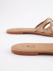 Nude Forever Comfort® Raffia Jewelled Mules - Image 4 of 5