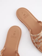 Nude Forever Comfort® Raffia Jewelled Mules - Image 5 of 5