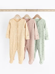 Multi Baby Cotton Sleepsuits 3 Pack (0-2yrs) - Image 1 of 11