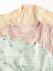 Multi Baby Cotton Sleepsuits 3 Pack (0-2yrs) - Image 10 of 11