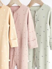 Multi Baby Cotton Sleepsuits 3 Pack (0-2yrs) - Image 9 of 11
