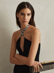Reiss Black Bodycon Jersey Maxi Dress - Image 3 of 6
