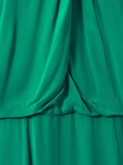 Reiss Green Elliana Drape Front Midi Dress - Image 5 of 5