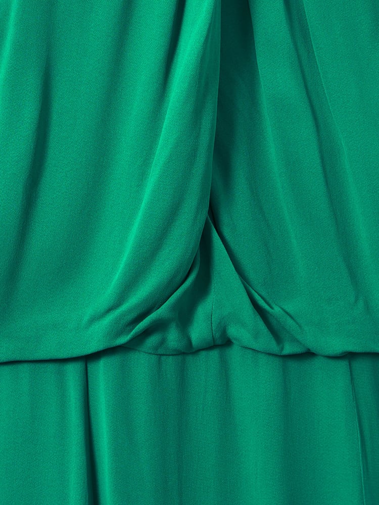 Reiss Green Elliana Drape Front Midi Dress - Image 5 of 5