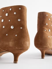 Tan Brown Forever Comfort® Stud Detail Ankle Boots - Image 3 of 5