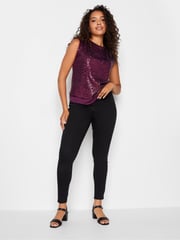 M&Co Red Sequin Tie Back Top - Image 3 of 4