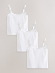 White Cropped Cami Vest 3 Pack (5-16yrs) - Image 1 of 4