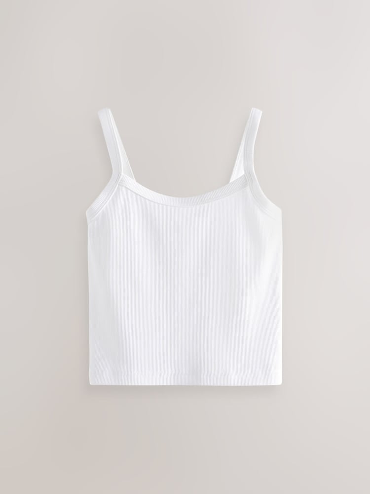 White Cropped Cami Vest 3 Pack (5-16yrs) - Image 2 of 4