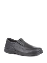 Pavers Natural Pavers Wide Fit Leather Slip On Black Shoes - Image 2 of 5