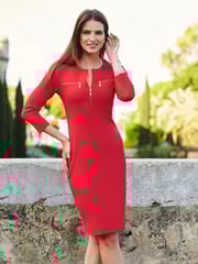 Sosandar Red Ponte Dress - Image 4 of 4
