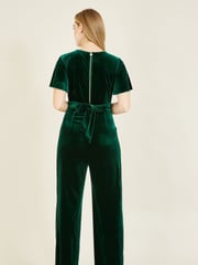 Yumi Dark Green Jumpsuit With Angel Sleeves - Image 2 of 4