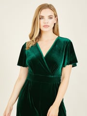 Yumi Dark Green Jumpsuit With Angel Sleeves - Image 3 of 4