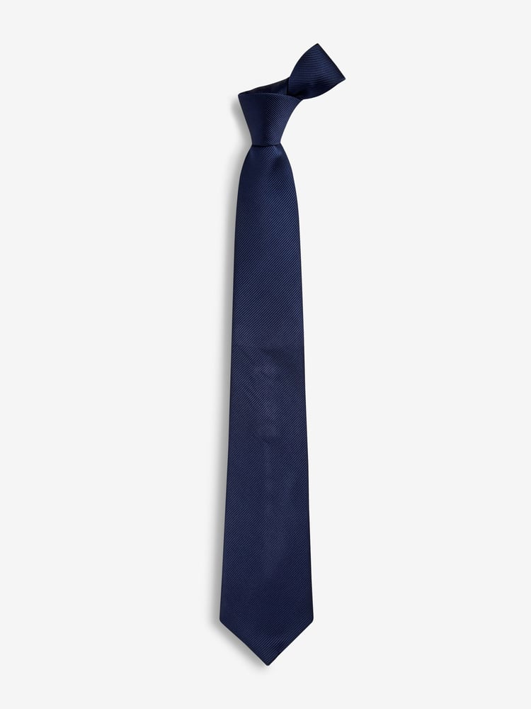 Navy Blue/Burgundy Red Textured Ties And Tie Clips 2 Pack - Image 3 of 3
