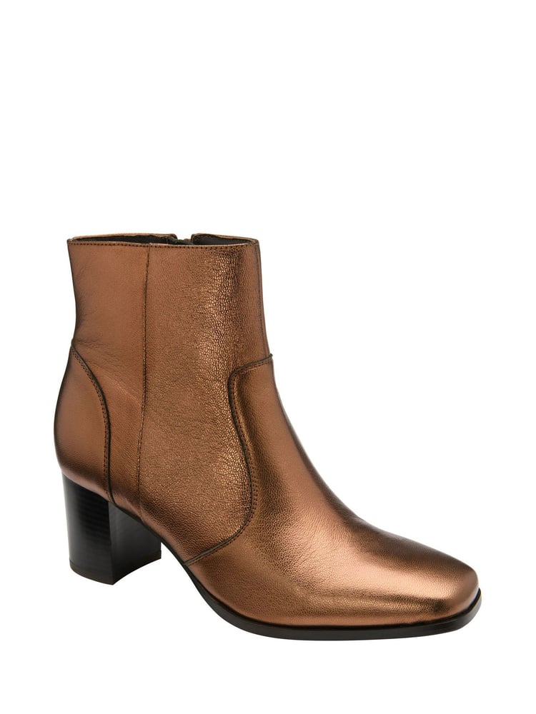 Ravel Brown Leather Heeled Ankle Boots - Image 1 of 4