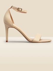 Sosandar Beige Heel Nia Leather- Lower Heel Shoes - Image 1 of 3