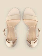 Sosandar Beige Heel Nia Leather- Lower Heel Shoes - Image 3 of 3