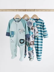 Blue Character Baby Sleepsuits 3 Pack (0-2yrs) - Image 1 of 9