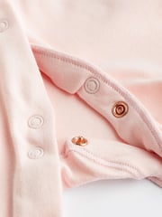 Pink/White 3 Pack 100% Cotton Baby Sleepsuits (0-2yrs) - Image 4 of 4