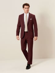 Brick Red Slim Fit Motionflex Stretch Suit Trousers - Image 3 of 8