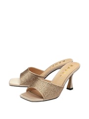 Ravel Gold Heeled Mule Sandals - Image 2 of 4