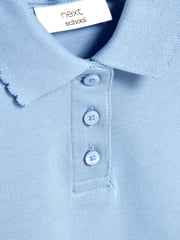 Blue Regular Fit 100% Cotton Short Sleeve Polo Shirts 2 Pack (3-16yrs) - Image 10 of 10