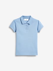 Blue Regular Fit 100% Cotton Short Sleeve Polo Shirts 2 Pack (3-16yrs) - Image 8 of 10
