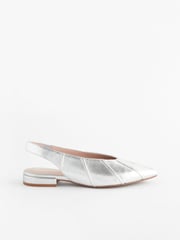 Silver Forever Comfort® Leather Panelled Slingback Shoes - Image 4 of 8