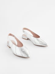 Silver Forever Comfort® Leather Panelled Slingback Shoes - Image 5 of 8