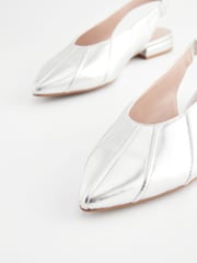 Silver Forever Comfort® Leather Panelled Slingback Shoes - Image 6 of 8