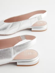 Silver Forever Comfort® Leather Panelled Slingback Shoes - Image 7 of 8