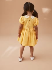Yellow Lace Collar Shirred Dress (3mths-8yrs) - Image 3 of 8