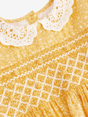 Yellow Lace Collar Shirred Dress (3mths-8yrs) - Image 7 of 8